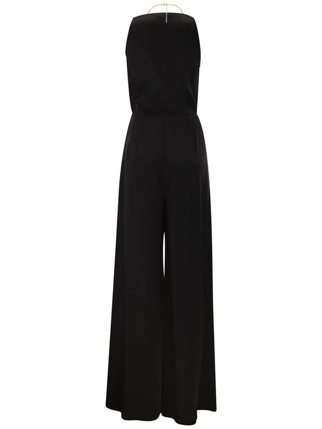 Fluid Crepe Jumpsuit Black - ELISABETTA FRANCHI - BALAAN 3