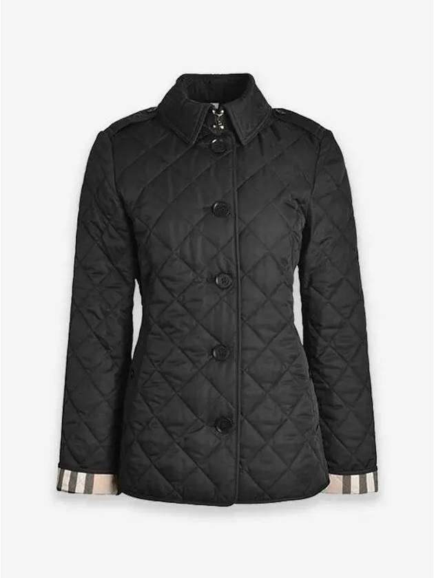 Frankby Diamond Quilted Jacket Black - BURBERRY - BALAAN 3