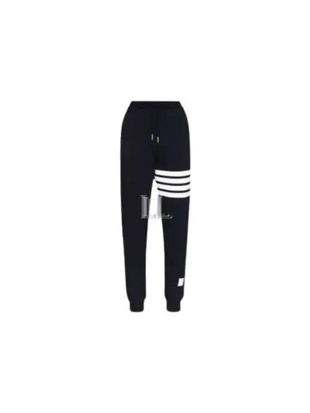 Women's Engineer 4 Bar Cotton Loopback Knit Track Pants Navy - THOM BROWNE - BALAAN 2