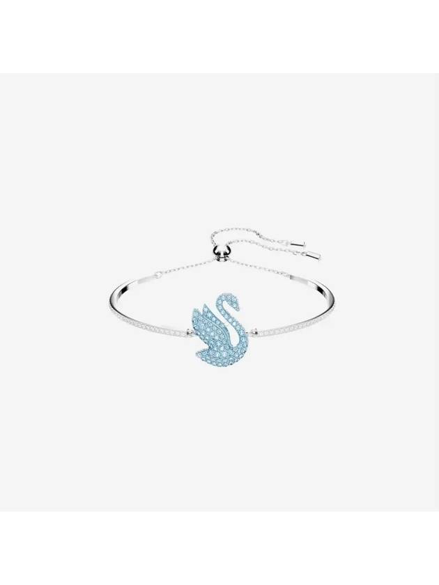 Iconic Swan Rhodium Plated Bracelet Blue - SWAROVSKI - BALAAN 2