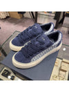 Men's B33 Oblique Suede Sneakers Navy Blue - DIOR - BALAAN 5