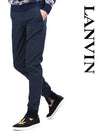 Side Zipper Banding Silk Jogger Straight Pants Navy - LANVIN - BALAAN 2