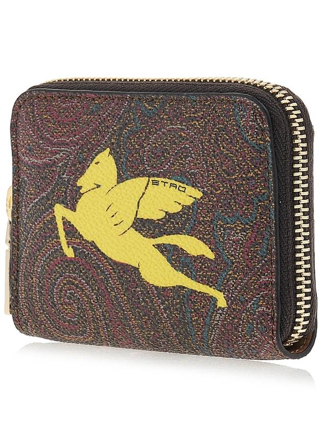 Paisley Pegasus Zip Around Half Wallet Brown - ETRO - BALAAN 3