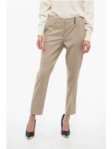 Beige Wool Cashmere Tailored Pants - FABIANA FILIPPI - BALAAN 1