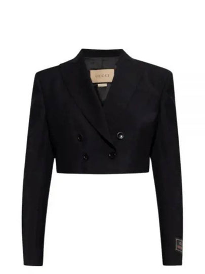 Wool Mohair Cropped Jacket Black - GUCCI - BALAAN 2