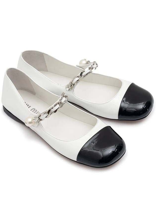 Patent Leather Ballerina Black White - MIU MIU - BALAAN 2