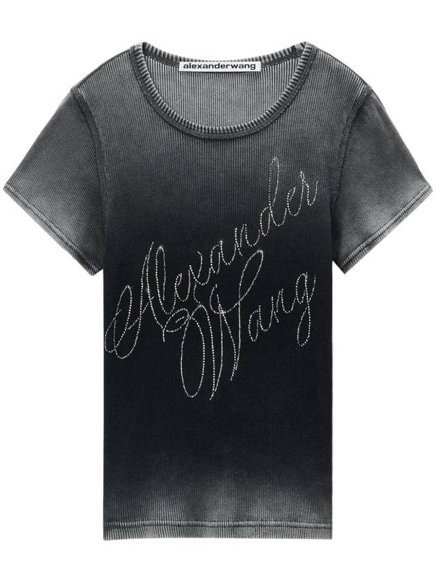 Alexander Wang Fitted Tee With Hotfix Logo Clothing - ALEXANDER WANG - BALAAN 1