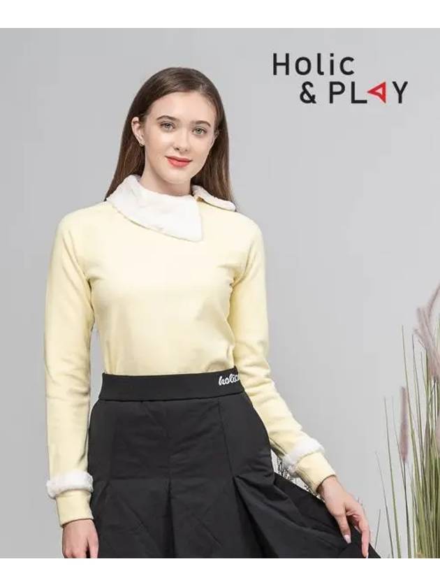 FUR Collar Long Sleeve T-Shirt-HB4WTS002BK - HOLIC&PLAY - BALAAN 2