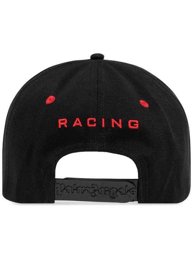 Racing Monogram Embroidered Baseball Cap Hat - PALM ANGELS - BALAAN 4