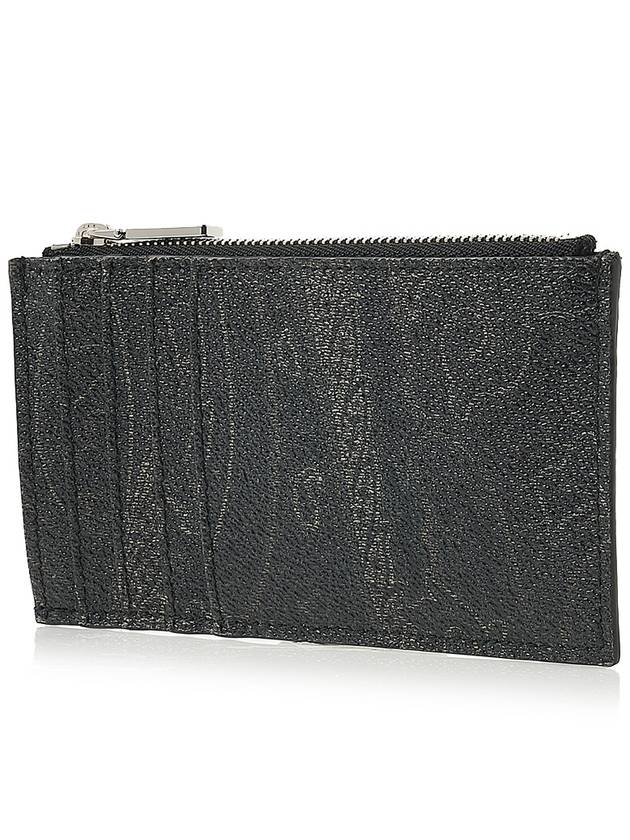 Paisley Zipper Card Wallet Black - ETRO - BALAAN 3