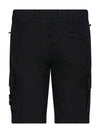 Men's Wappen Patch Pocket Bermuda Cargo Shorts Black - STONE ISLAND - BALAAN 4