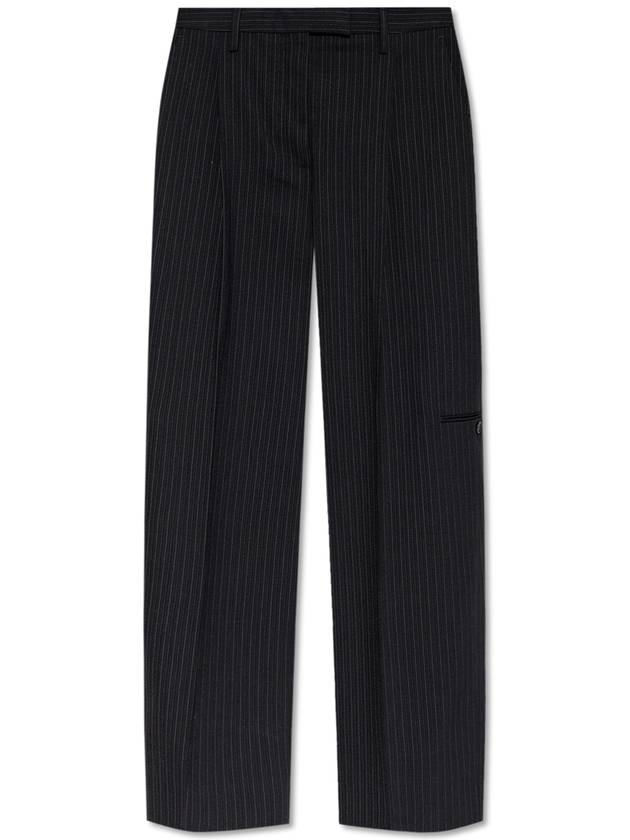 Acne Studios Pinstriped Pleated Trousers, Women's, Black - ACNE STUDIOS - BALAAN 1