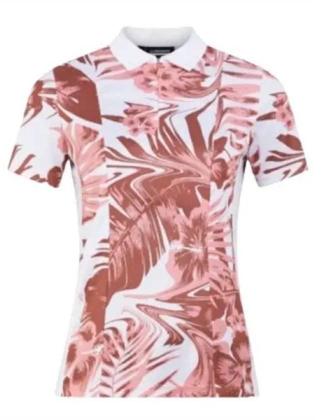 Women's Evelina Print Polo Shirt Pink - J.LINDEBERG - BALAAN 2