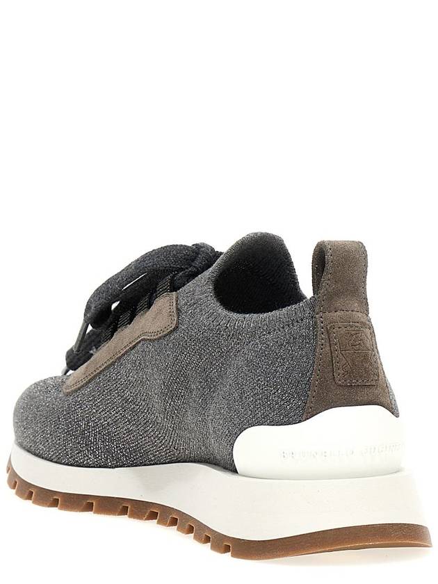 Monile Knit Low Top Sneakers Grey - BRUNELLO CUCINELLI - BALAAN 4