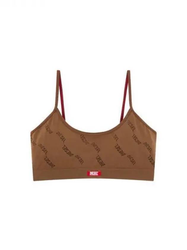 Women's Logo Pattern Stretch Bra Brown 271671 - DIESEL - BALAAN 1