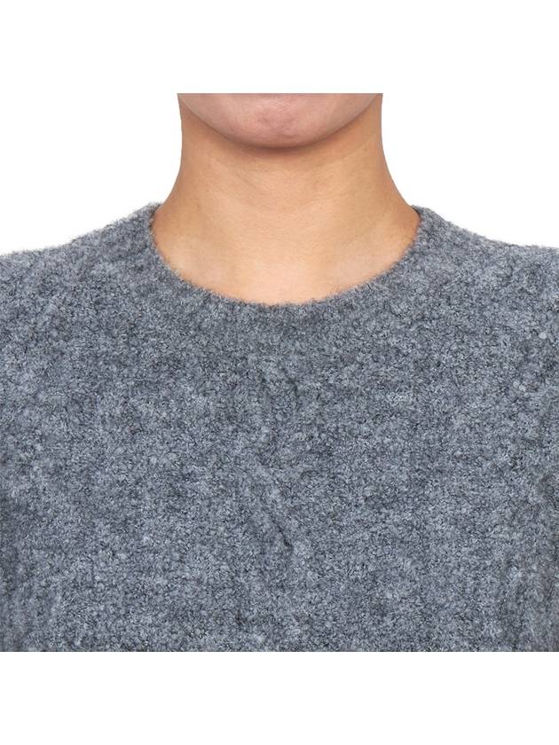 Cable Knit Short Sleeve T-Shirt Grey - JW ANDERSON - BALAAN 8