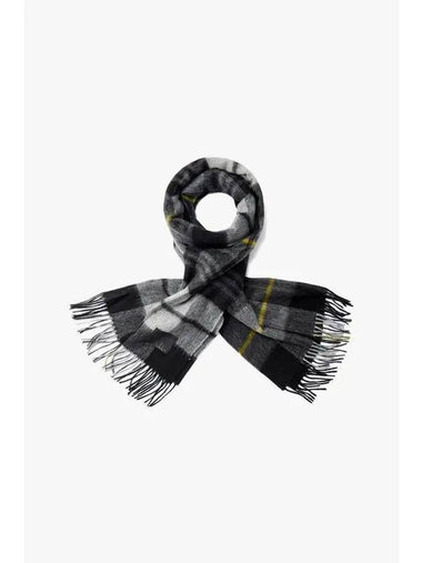 PS Logo Label Check Wool Scarf Dark Gray - PAUL SMITH - BALAAN 1