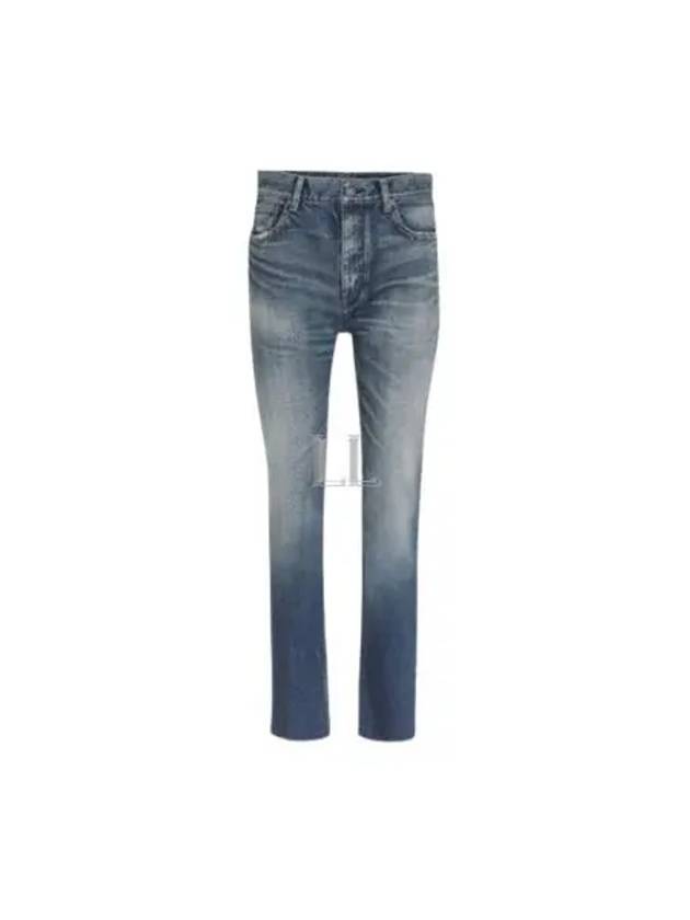 Denim Straight Jeans Blue - SAINT LAURENT - BALAAN 2