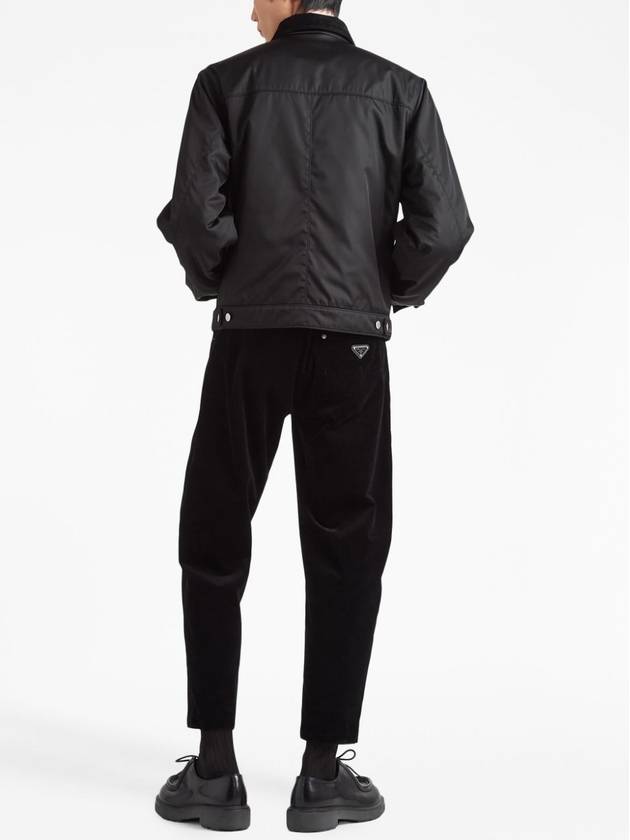 Pinwale Corduroy Carrot Fit Straight Pants Black - PRADA - BALAAN 5