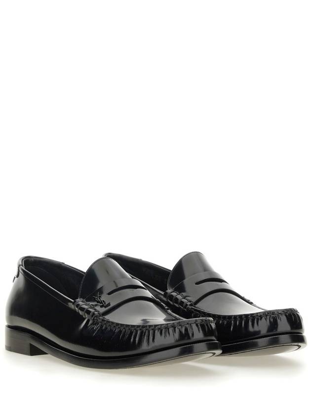 Le Leather Loafer Black - SAINT LAURENT - BALAAN 4