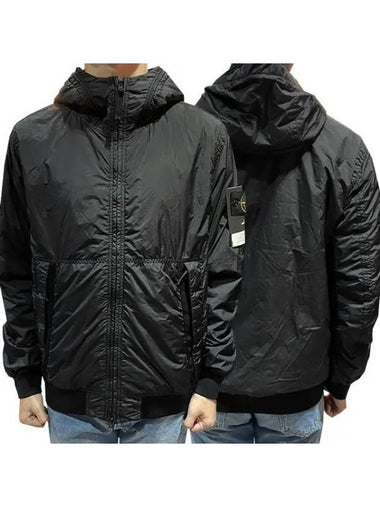 Logo Crinkle Wraps Hooded Jacket Black 791540823 V0029 270900 1095175 - STONE ISLAND - BALAAN 1