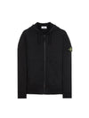 Cotton Fleece Garment Dyed Zip Up Hoodie Black - STONE ISLAND - BALAAN 2