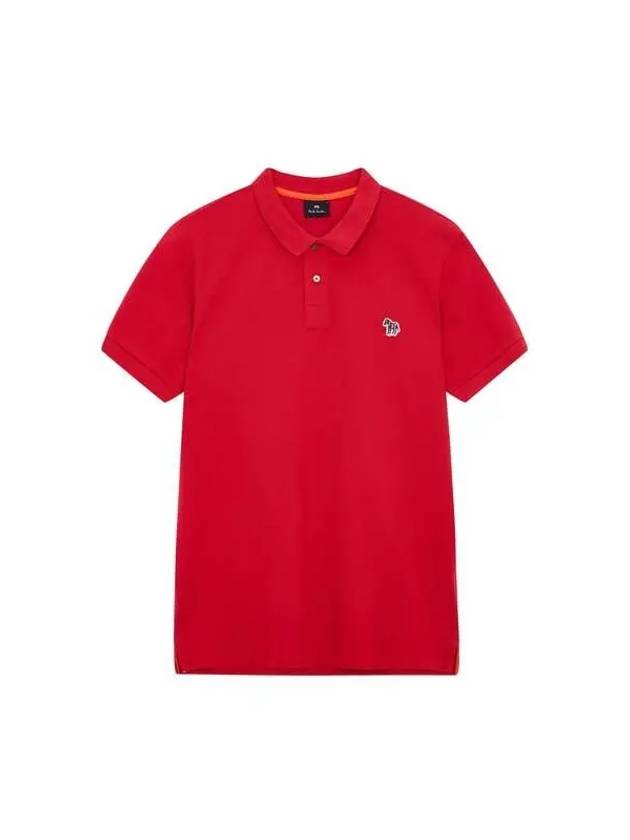 PS Zebra Patch Slim Fit Polo Shirt Red 271098 - PAUL SMITH - BALAAN 1