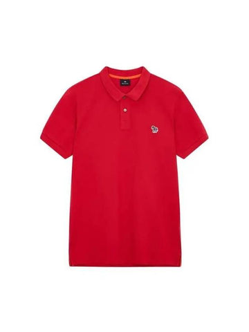 PS Zebra Patch Slim Fit Polo Shirt Red 271098 - PAUL SMITH - BALAAN 1