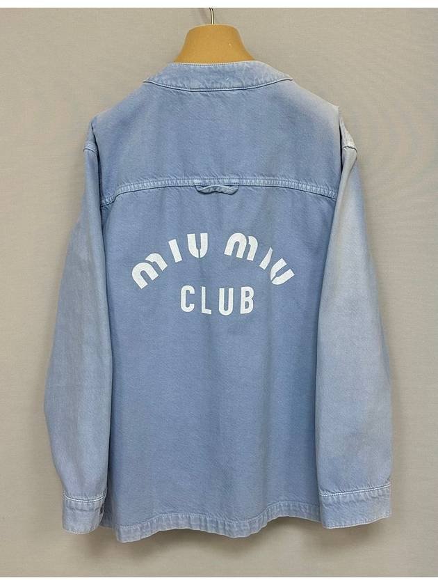 Cotton Bag Logo Denim Jacket 38 - MIU MIU - BALAAN 4