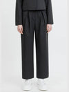 Meryl Office Setup Pintuck Secret Banding Basic Straight Wide Slacks Pants Black MERYL08BK - RAMUSTUDIO - BALAAN 3