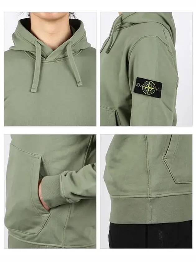 Wappen Patch Classic Fleece Hoodie Sage Green - STONE ISLAND - BALAAN 4