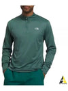 Men's Elevation Half Zip-Up Long Sleeve T-Shirt Green - THE NORTH FACE - BALAAN 2