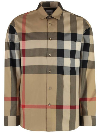 Check Cotton Long Sleeve Shirt Archive Beige - BURBERRY - BALAAN 2