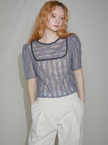 Arles Layer Lace Blouse Grey - SORRY TOO MUCH LOVE - BALAAN 1