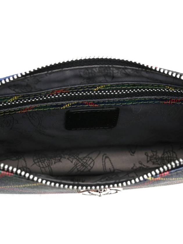 Derby Tartan Canvas Clutch Bag Black - VIVIENNE WESTWOOD - BALAAN 7