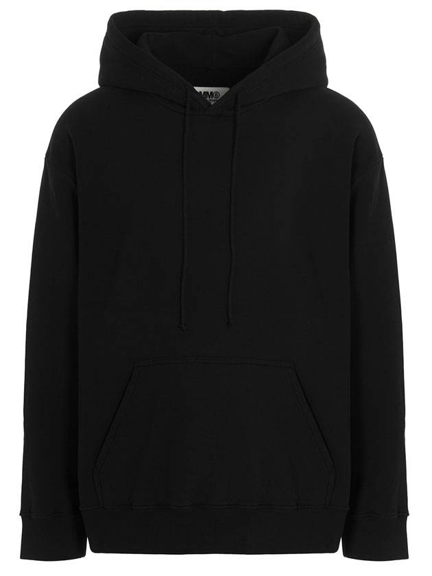 Graphic Logo Print Cotton Hoodie Black - MAISON MARGIELA - BALAAN 1