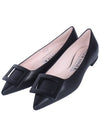 Women's Gometine Buckle Soft Leather Ballerina Flats Black - ROGER VIVIER - BALAAN.