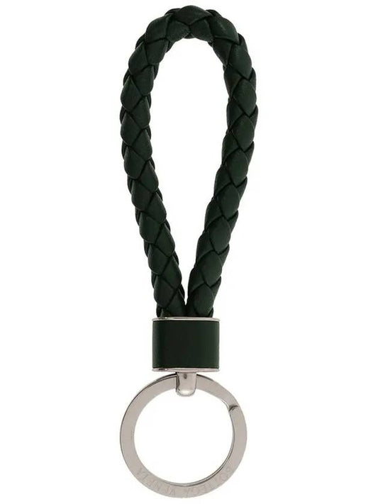 Intrecciato Leather Key Holder Dark Green - BOTTEGA VENETA - BALAAN 2