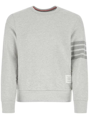 Classic Loopback Terry Tonal 4-Bar Relaxed Fit Crewneck Sweatshirt Pale Grey - THOM BROWNE - BALAAN 1