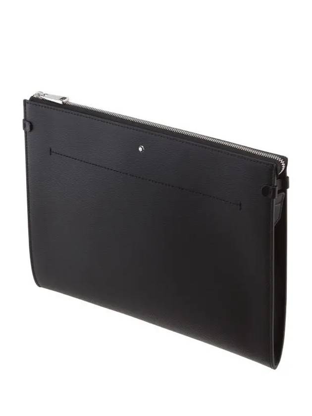 Top Zip Leather Clutch Bag Black - MONTBLANC - BALAAN 4