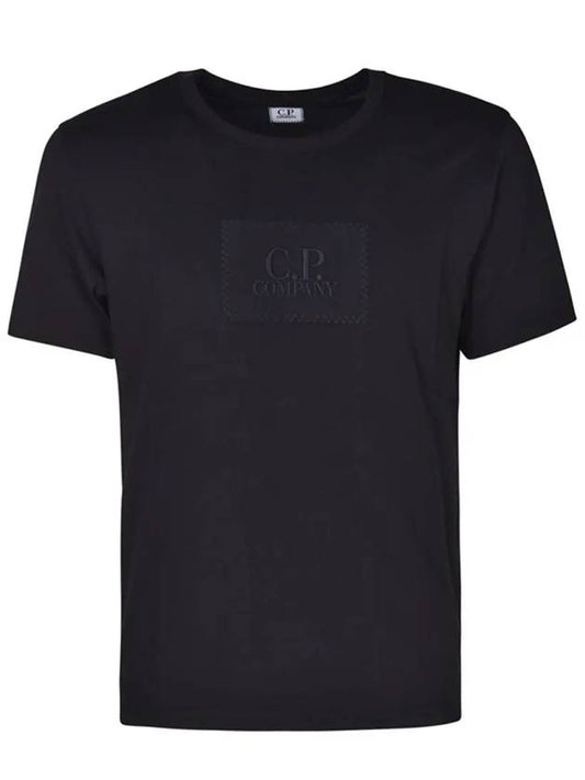 Men's Logo Label Short Sleeve T-Shirt Navy - CP COMPANY - BALAAN 2