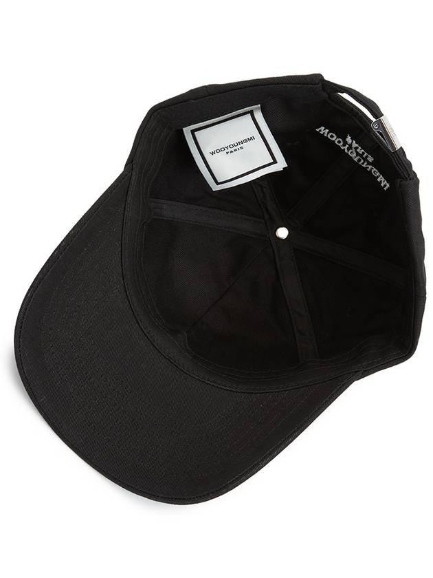 Embroidered Logo Cotton Ball Cap Black - WOOYOUNGMI - BALAAN 5