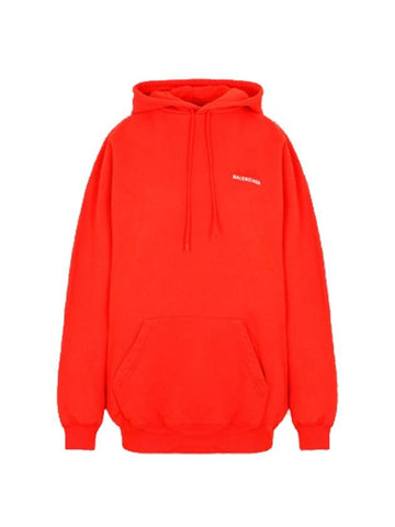 Women's Logo Embroidered Hooded Top Red - BALENCIAGA - BALAAN 1