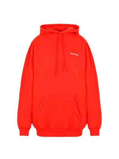 Women's Logo Embroidered Hooded Top Red - BALENCIAGA - BALAAN 1