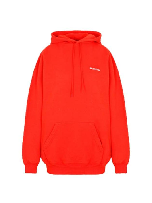 Women's Logo Embroidered Hooded Top Red - BALENCIAGA - BALAAN 1