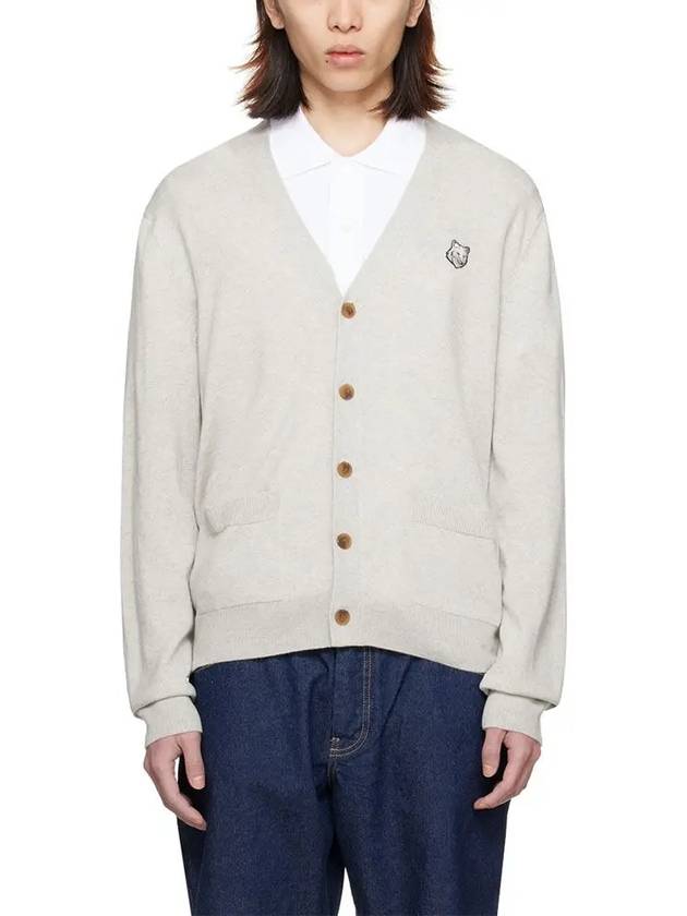 Bold Fox Head Patch Regular Cardigan Grey - MAISON KITSUNE - BALAAN 3