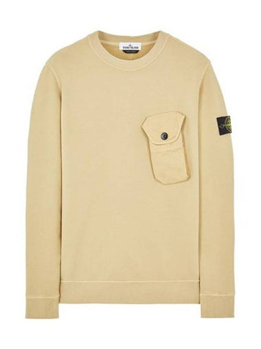 Men's Wappen Patch Pocket Sweatshirt Ecru - STONE ISLAND - BALAAN 1