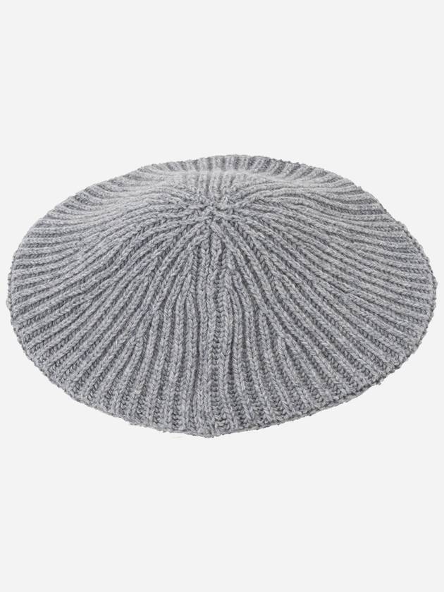 Logo Rib Edge Wool Beret Paloma Melange - GANNI - BALAAN 6