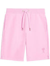 Small Heart Logo Drawstring Shorts Candy Pink - AMI - BALAAN 1