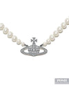 One Row Pearl Bas Relief Necklace Silver - VIVIENNE WESTWOOD - BALAAN 2